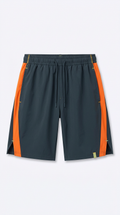 Moisture-Wicking Track Shorts Orange Stripe